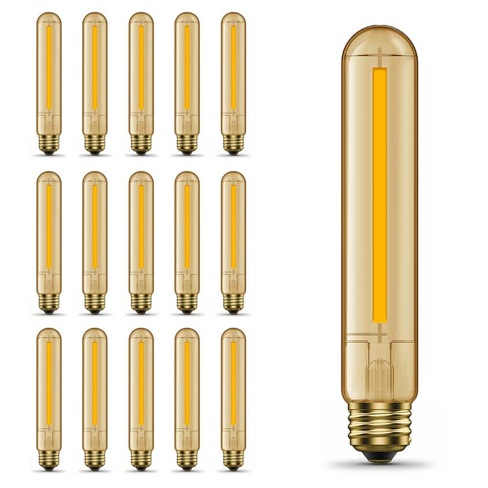 Feit Electric 60-Watt Equivalent T10L Dimmable Straight Filament Amber ...