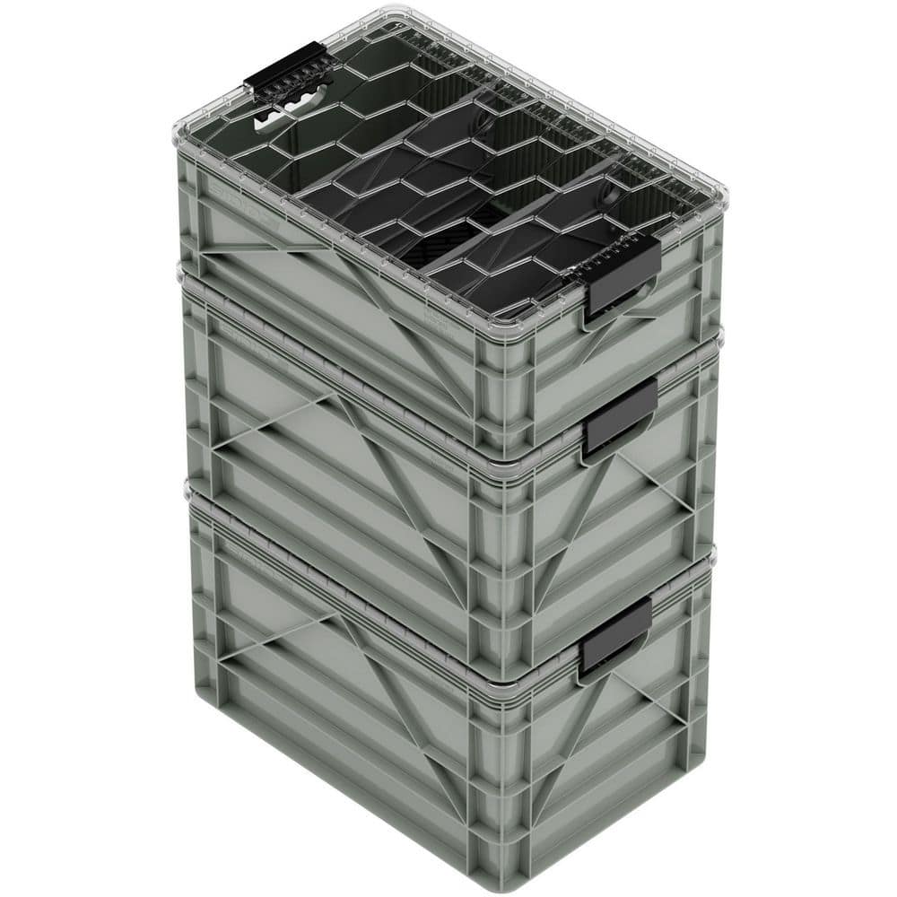 Crate Pro Pack 2 Full-Size and 1 Half-Size Heavy Duty Stackable Storage Bins with Lids, Dividers and Mats Aircraft price history on PriceWatchPro