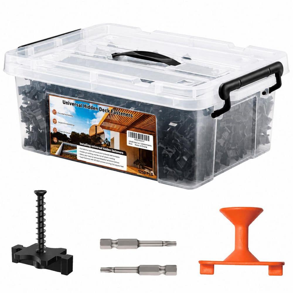 High-Density Polymer Black Corrosion Resistant Hidden Composite Deck Fastener Clips with Metal Screws (1250-Pack) price history on PriceWatchPro