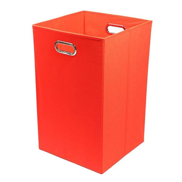 Modern Littles Bold Solid Red Folding Laundry Basket