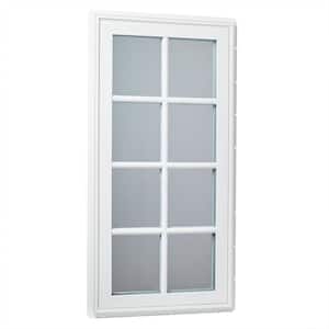 24 in. x 48 in. Right-Hand Vinyl Casement Window with SDL Outside Grids and Screen - White