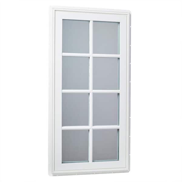 TAFCO WINDOWS 24 in. x 48 in. Right-Hand Vinyl Casement Window with SDL Outside Grids and Screen - White