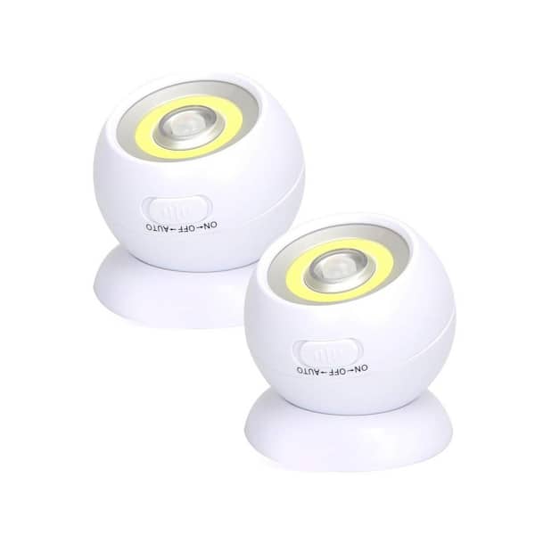 Motion Sensing 120 Lumen 120° White Dusk to Dawn LED Flood Light Indoor Outdoor Wall Ceiling 2 Pack