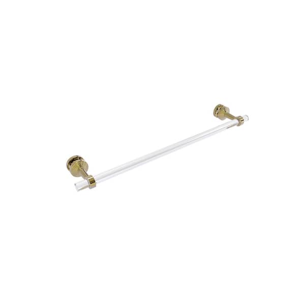 Allied Brass Pacific Beach Collection 24 in. Over-the-door Single Towel Bar in Unlacquered Brass