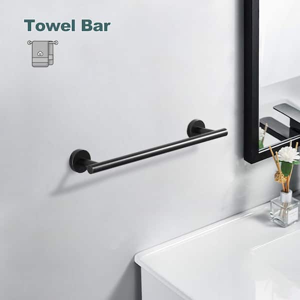 16 in. Wall Mounted Single Towel Bar in Oil Rubbed Bronze