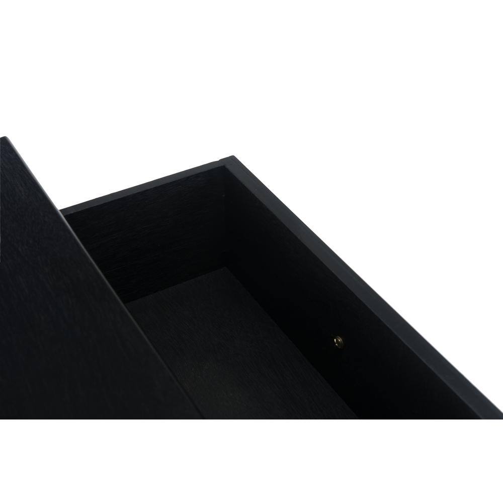 Allura Black Wood and Metal Console Table with Storage