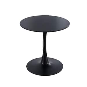 Black Round Wood Outdoor Dining Table