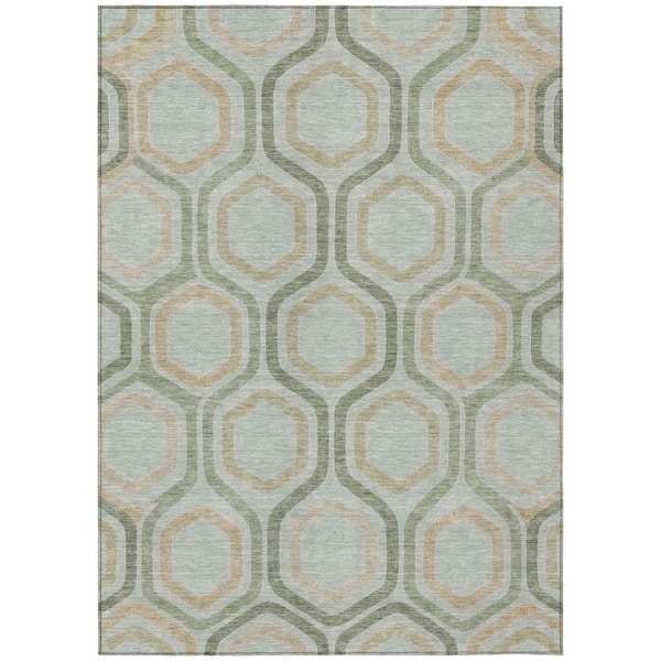 Chantille Machine Washable Indoor/Outdoor Abstract ACN2956 Aloe 9 ft. x 12 ft. Area Rug