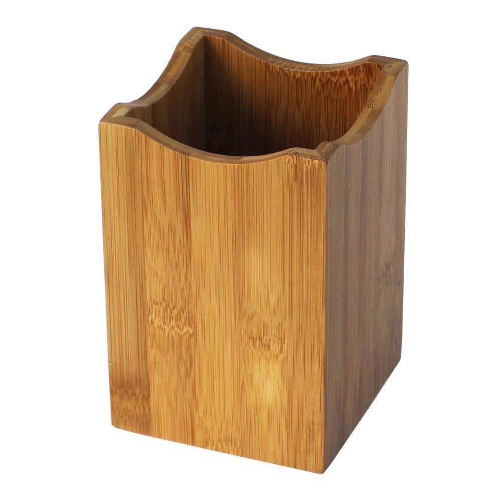 Natural Bamboo 7-Piece Cooking Utensil Set with Holder
