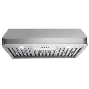 30 in. 500 CFM Ducted Under Cabinet Range Hood with LED Lights in Stainless Steel