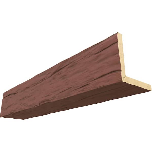Ekena Millwork Endurathane 4 in. H x 8 in. W x 10 ft. L Riverwood Redwood Faux Wood Beam