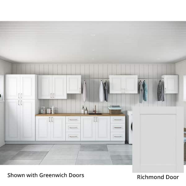 Richmond Verona White Plywood Shaker Stock Ready to Assemble Kitchen-Laundry Cabinet Kit 24 in. x 84 in. x 216 in.