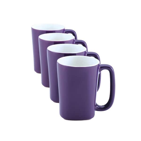 Rachael Ray 14 oz. Mugs in Purple (4-Pack)