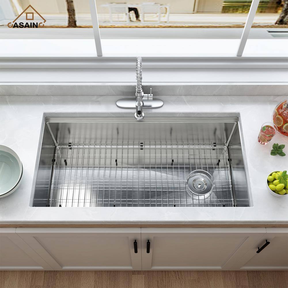 36" Stainless Steel Undermount Kitchen Sink with Accessories