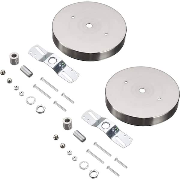 Unbranded 4-3/4 in. Dia and 7/16 in. Center Hole Brushed Nickel Finish Chandelier Fixture Canopy Kit (2-Pack)