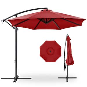 10 ft. Cantilever Tilt Patio Umbrella in Red