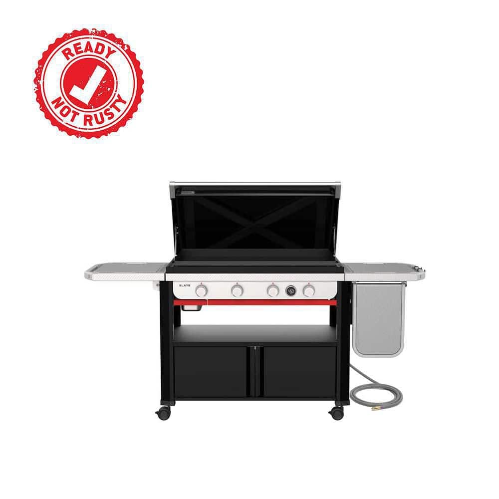 Slate Griddle 4-Burner Natural Gas 36 in. Rust-Resistant Flat Top Grill in Black