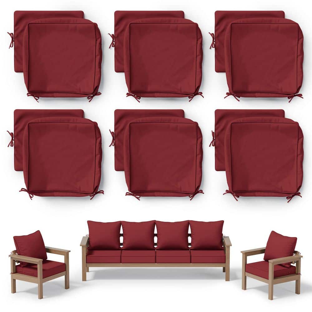 19 in. x 19 in. Slipcover Replacement Outdoor Waterproof Seat and Back Cover Set for Chair and Sofa Burgundy (6-Pack) price history on PriceWatchPro