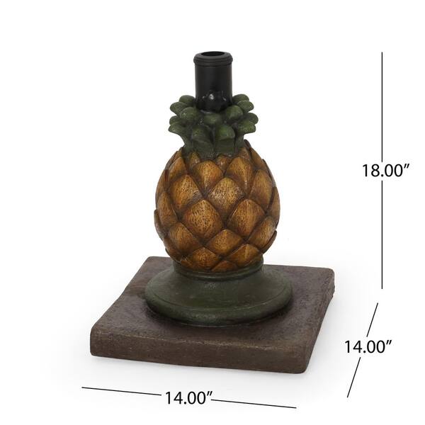 14 in. Patio Umbrella Base in Yellow with Pineapple Shape