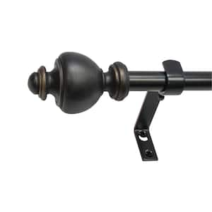 Urn 48 in. - 86 in. Adjustable Curtain Rod 5/8 in. in Black Oil with Finial