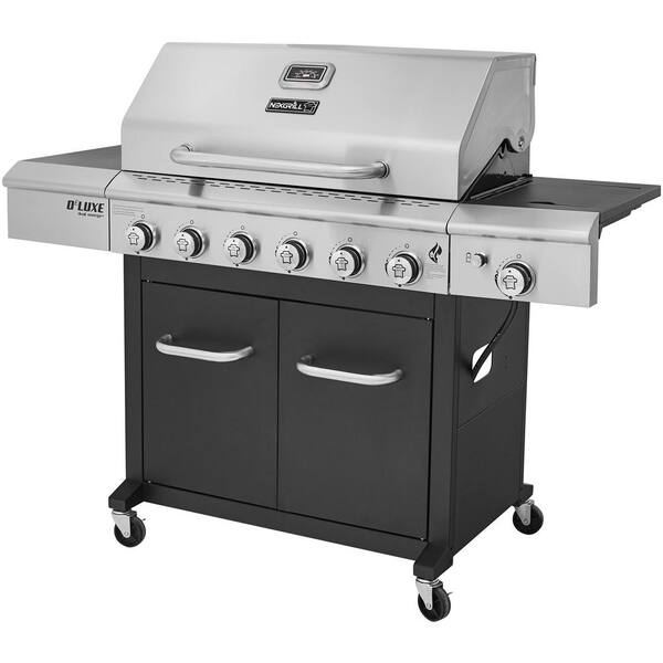 Nexgrill Deluxe 6-Burner Propane Gas Grill in Black with Side