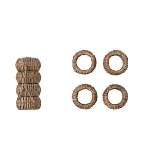 1 in. W x 2.25 in. H Natural Handwoven Rattan Napkin Rings (Set of 4)