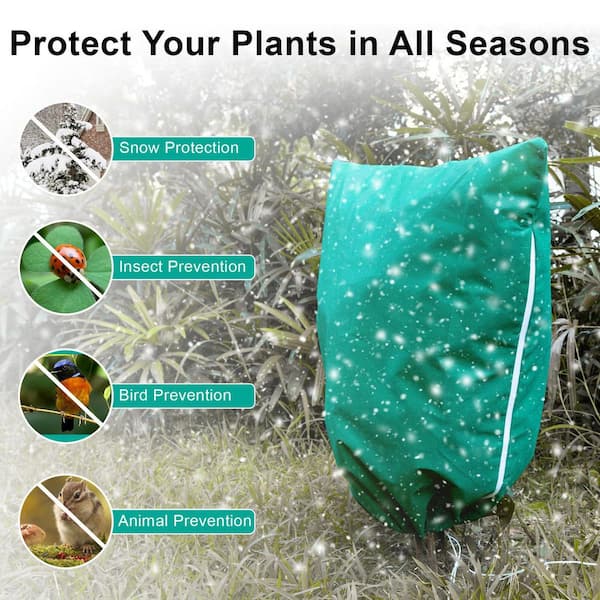 N/A 71.7 in. White Non-woven Fabric Plant Cover with Zipper
