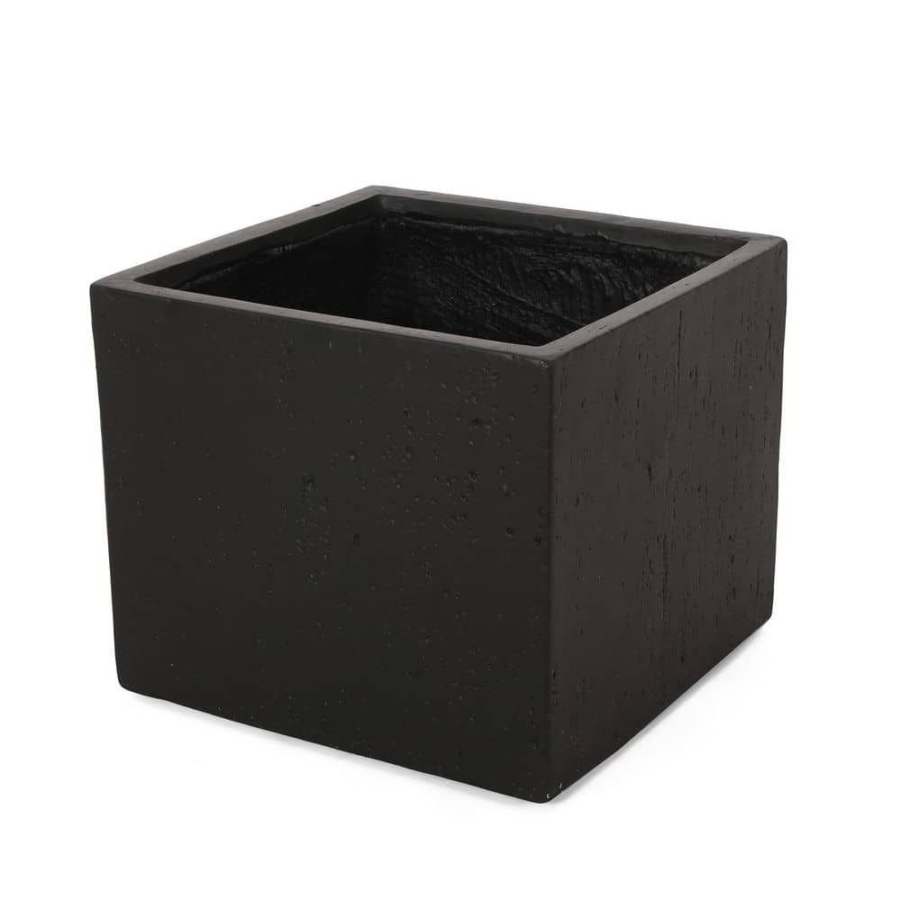 18.75 in. H Stone Indoor/Outdoor Large Square Plants Pot in Black price history on PriceWatchPro