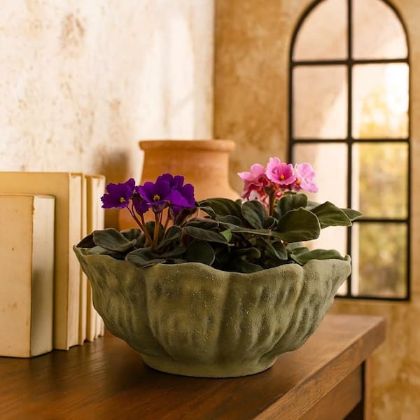 Bobo Olive Green Round Ceramic 16.5 in. Decorative Bowl