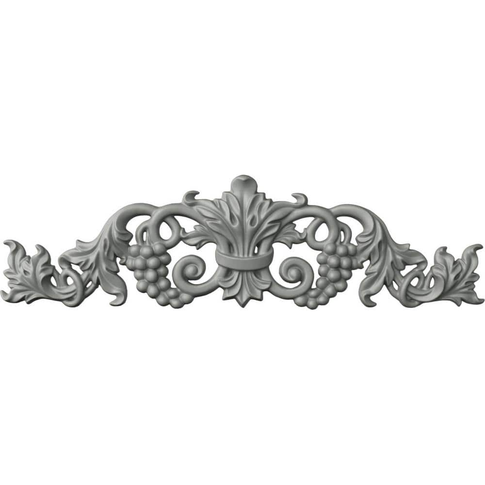 Primed Gray Polyurethane Grape and Leaf Crown Onlay