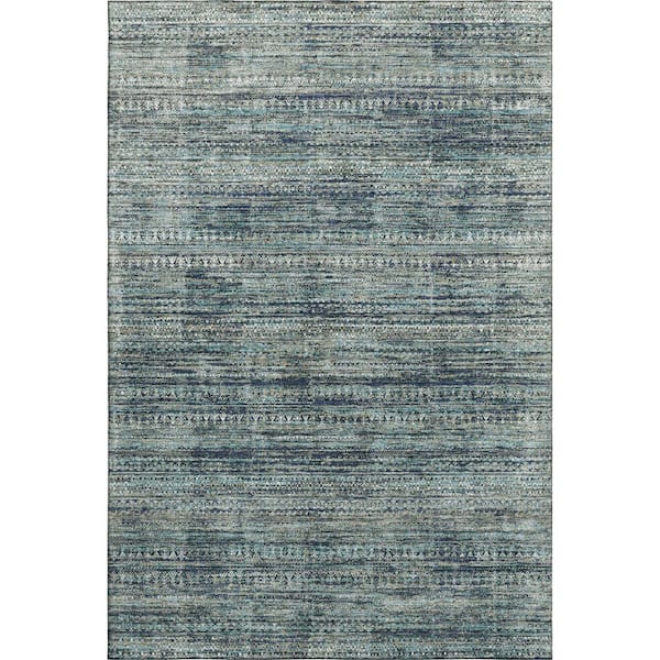 Mayfield Premium Machine Washable Abstract AMF1971 Teal 3 ft. x 4 ft. Area Rug