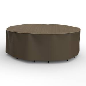 StormBlock Hillside Large Black and Tan Oval Table and Chairs Combo Cover