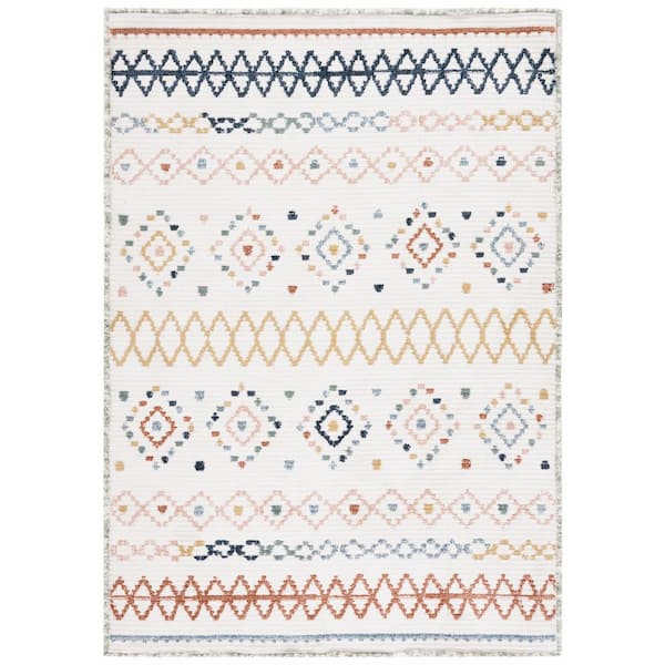 SAFAVIEH Marrakesh Ivory/Multi 5 ft. x 8 ft. Geometric Striped Area Rug