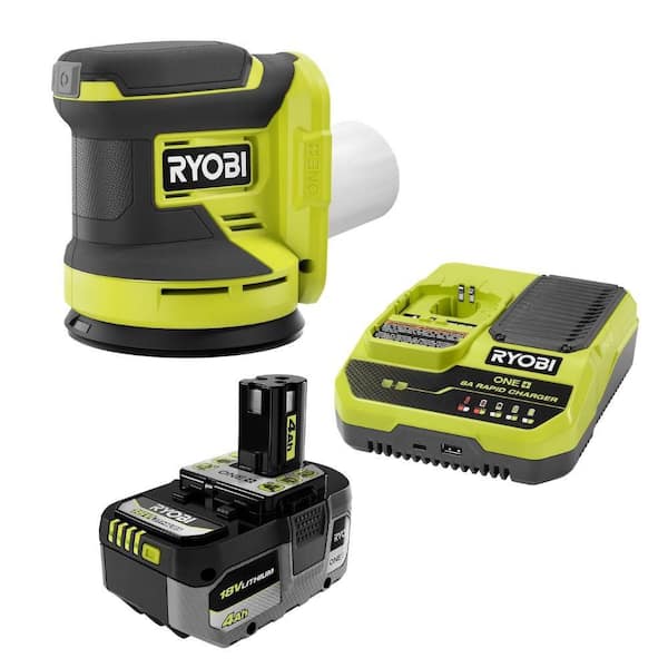 ONE+ 18V Cordless 5 in. Random Orbit Sander (Tool Only) with ONE+ 18V 4.0 Ah HIGH PERFORMANCE Starter Kit