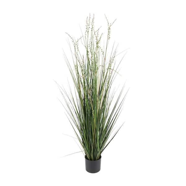 Litton Lane 60 in. H Tall Onion Grass Artificial Plant with String of Pearl Accents and Black Plastic Pot