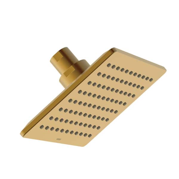 Mono Chic 1-Spray Pattern with 1.75 GPM 5 in. x 8 in. Wall Mount Fixed Shower Head in Brushed Bronze