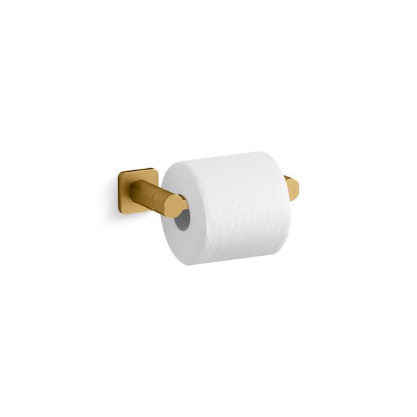 KOHLER Parallel Pivoting Wall Mount Toilet Paper Holder in Vibrant Brushed Moderne Brass