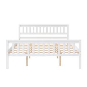 Noble House Guilford White Wood Queen Bed Frame 67606 - The Home Depot