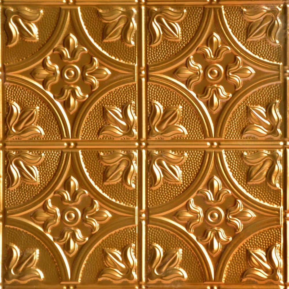 FROM PLAIN TO BEAUTIFUL IN HOURS Tiptoe ft. x ft. Tin Ceiling Tiles Lay-in  Lincoln Copper (48 sq. ft./case) SKPC309-lnop-24x24-D-12 The Home Depot