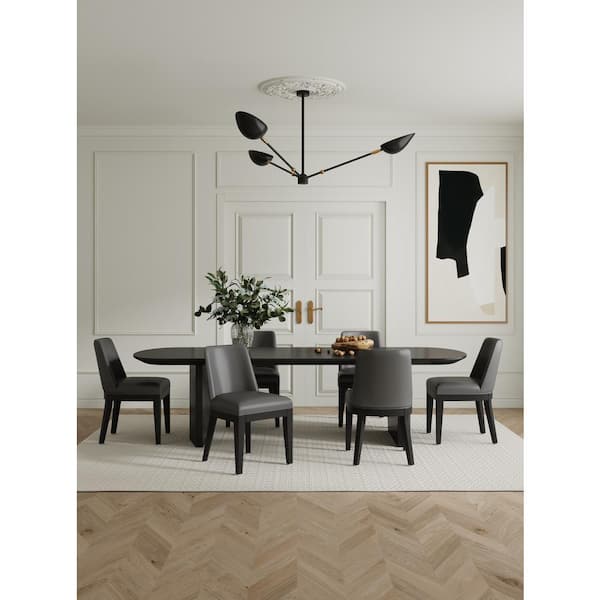 Gansevoort Modern Pebble Grey Faux Leather Upholstered Dining Chair (Set of 4)