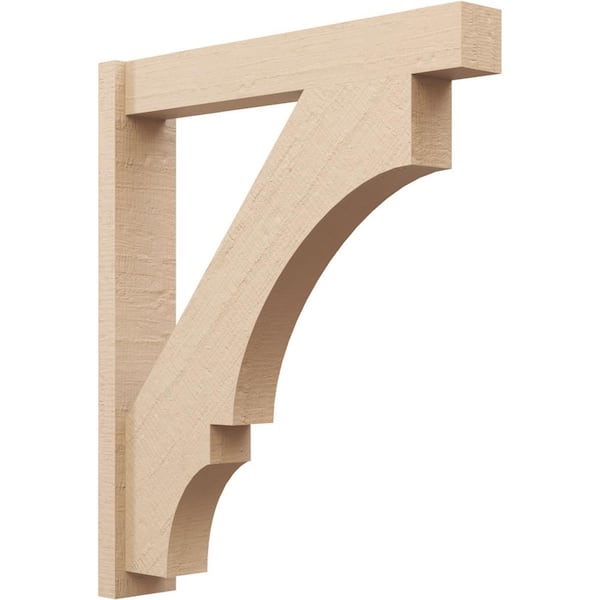 Ekena Millwork 6 in. x 40 in. x 34 in. Balboa Block Rough Cedar Woodgrain Timberthane Polyurethane Outlooker, Primed Tan