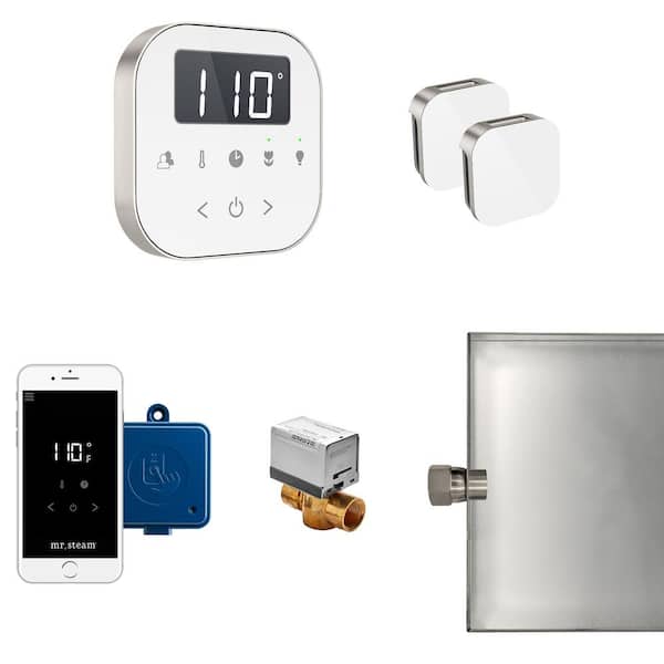 Mr. Steam AirButler Max Package White in Brushed Nickel