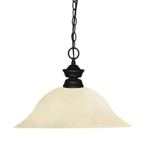 1-Light Matte Black Billiard Light