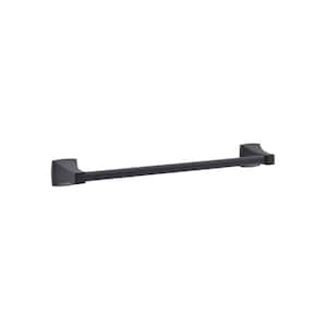 Oak 18 in. Wall Mounted Towel Bar in Matte Black