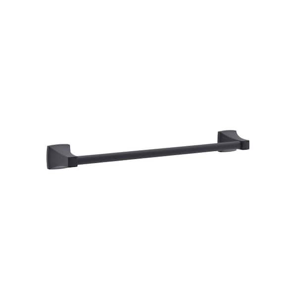 Oak 18 in. Wall Mounted Towel Bar in Matte Black
