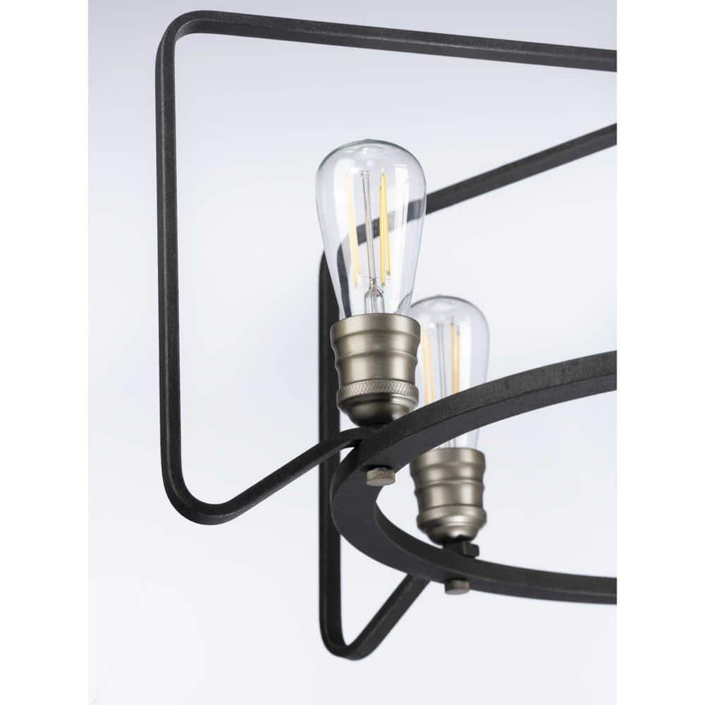 Black Iron 6-Light Cage Chandelier