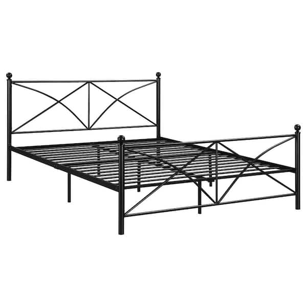 Coaster Hart Matte Black Metal Frame Queen Platform Bed