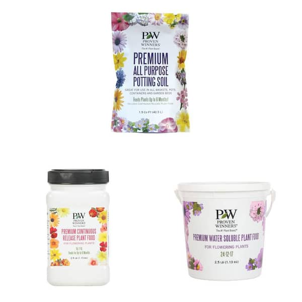 1.5 cu. ft. Premium Potting Soil with 2.5 lb. Water Soluble and Time Release Fertilizer Combo
