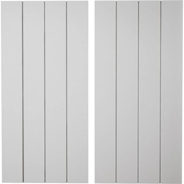 Ekena Millwork 22 in. x 66 in. Timberthane Polyurethane 4-Board Joined Board-n-Batten Smooth Faux Wood Shutters, No Batten Pair