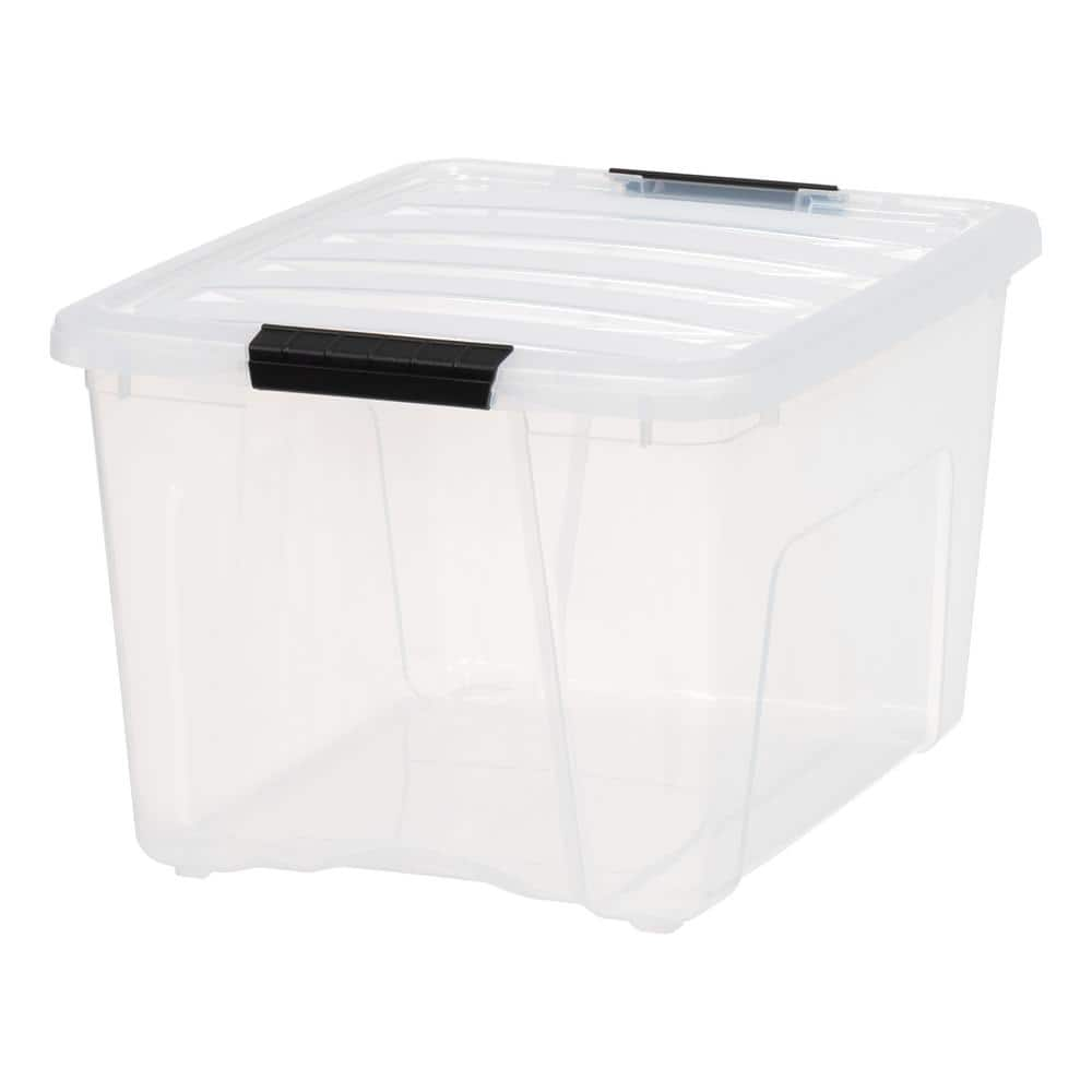 IRIS 38 Qt. Snap Top Storage Box in Clear 580201 - The Home Depot